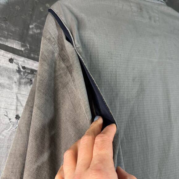 Carhartt Thrashed Distressed Men Size XL Ripstop Button-Down SS Work Shirt Gray - Picture 5 of 9